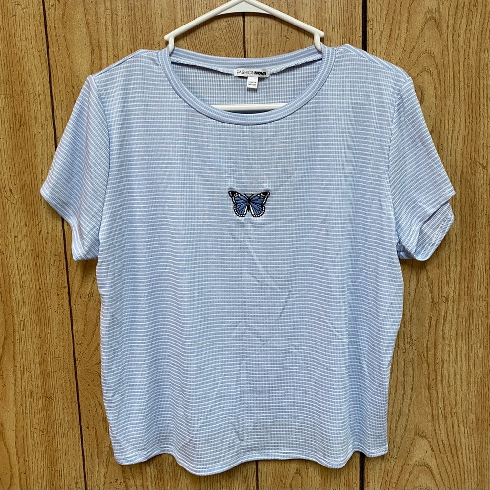 NWT Fashion Nova Butterfly Baby Tee